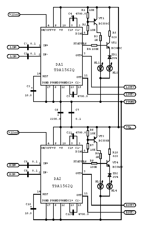 Tda1562q схема усилителя мощности Tda1562q схема усилителя мощности