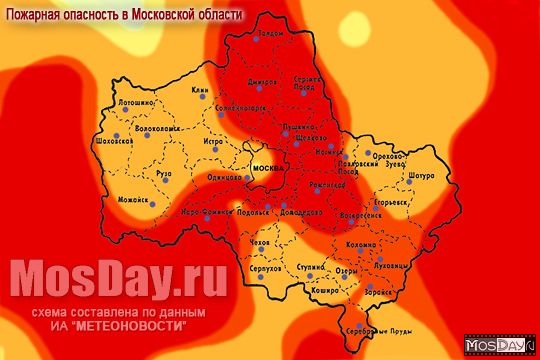 Карта пожаров московской области