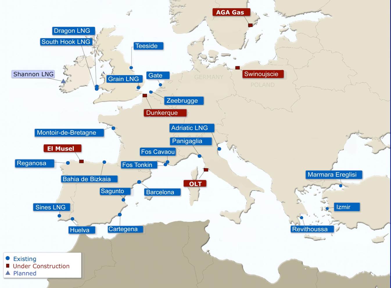 Где находится спг на карте. Терминалы СПГ В России на карте. СПГ терминалы в Европе 2020. Терминалы сжиженного газа в Европе. Терминалы СПГ В Европе карта.