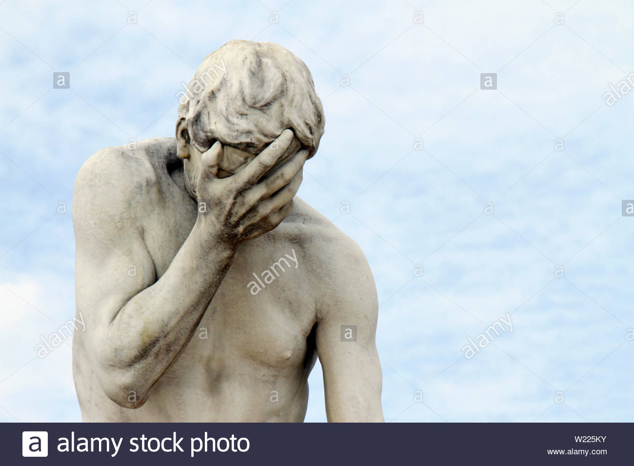 head_in_hands_facepalm_statue_in_paris_france_W225KY.jpg