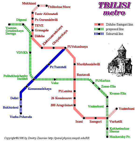 Тбилисский метрополитен схема