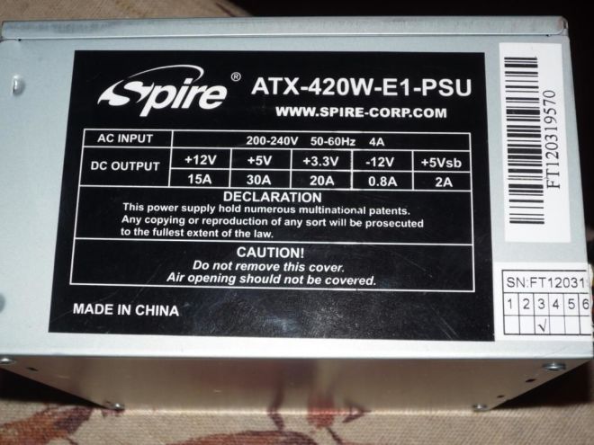 Блок питания spire atx 420w e1 psu схема