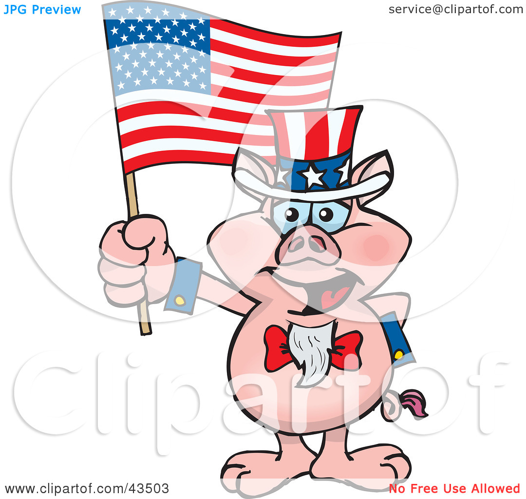 Clipart_Illustration_Of_A_Patriotic_Uncle_Sam_Pig_Waving_An_American_Flag_On_Independence_Day_102443503.jpg